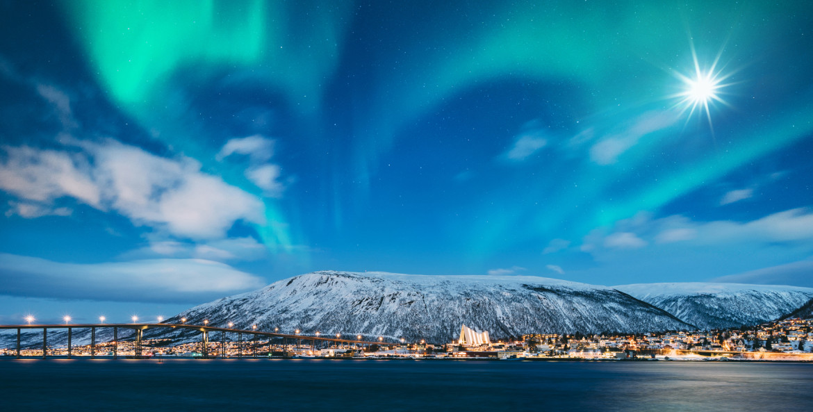 Northern lights in Tromsø, Norway, picture