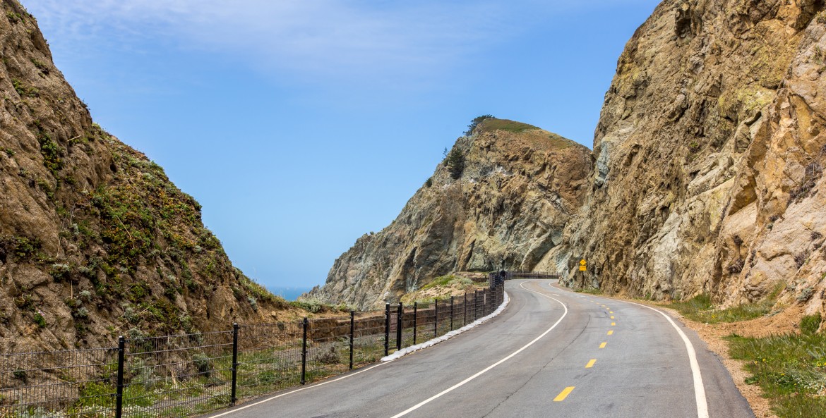 Devil's Slide Trail on a sunny day along a portion of Highway 1 south of Pacifica, picture