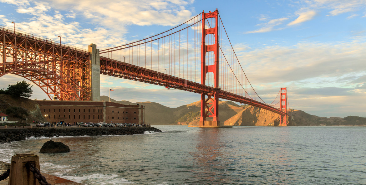 Fort Point Historic Site beneath the Golden Gate Bridge.
