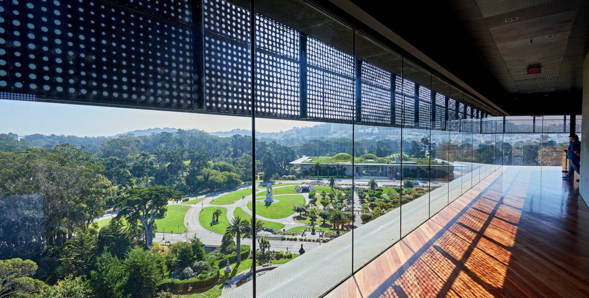 panoramic view from the Hamon Observation Tower at the de Young Museum in Golden Gate Park, San Francisco