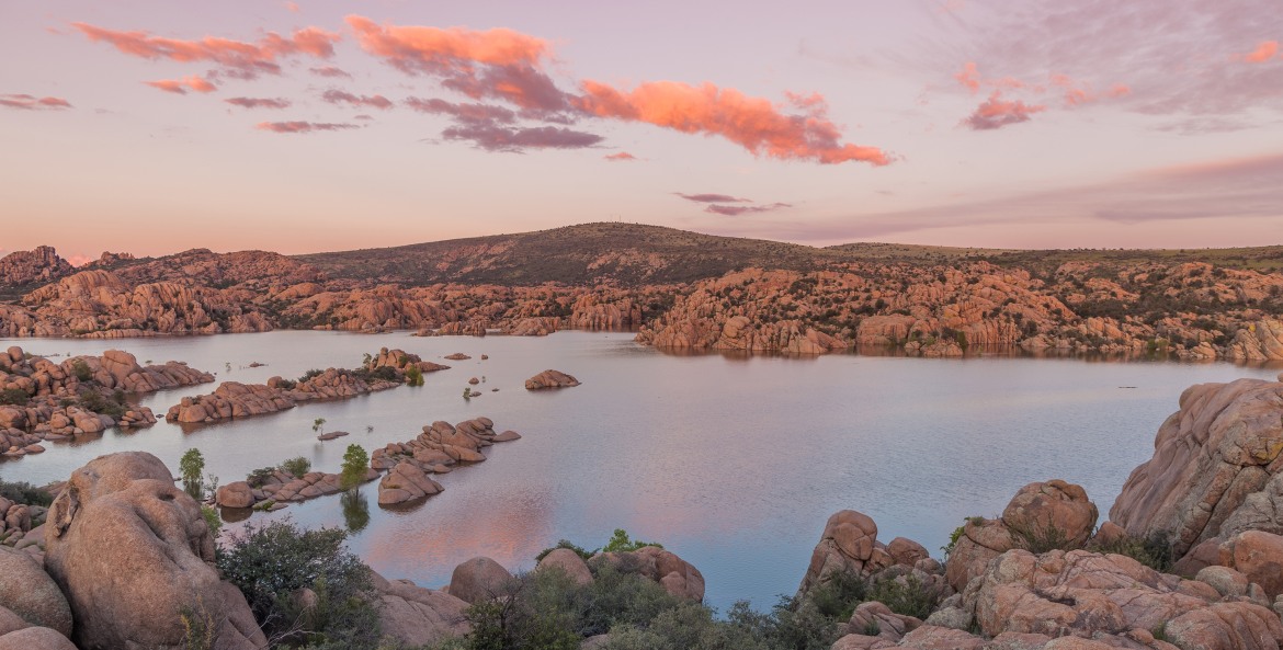 Watson Lake at sunset in Arizona's Prescott Valley, picture