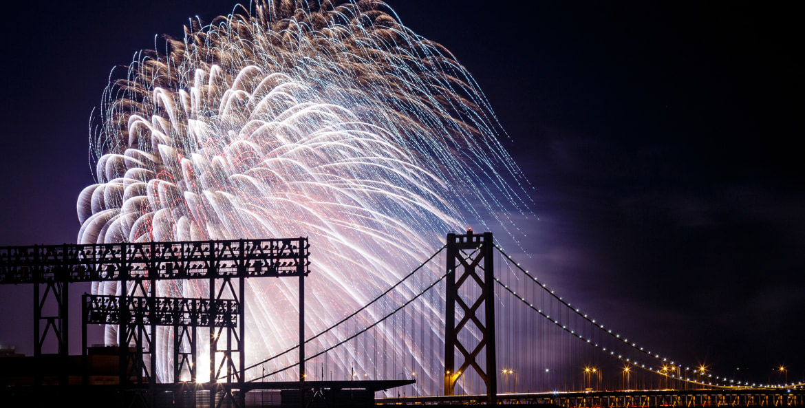 Fourth of July fireworks in San Francisco, California, picture