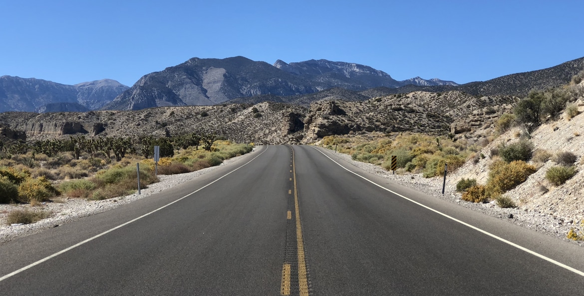 picture of the open highway near Death Valley National Park