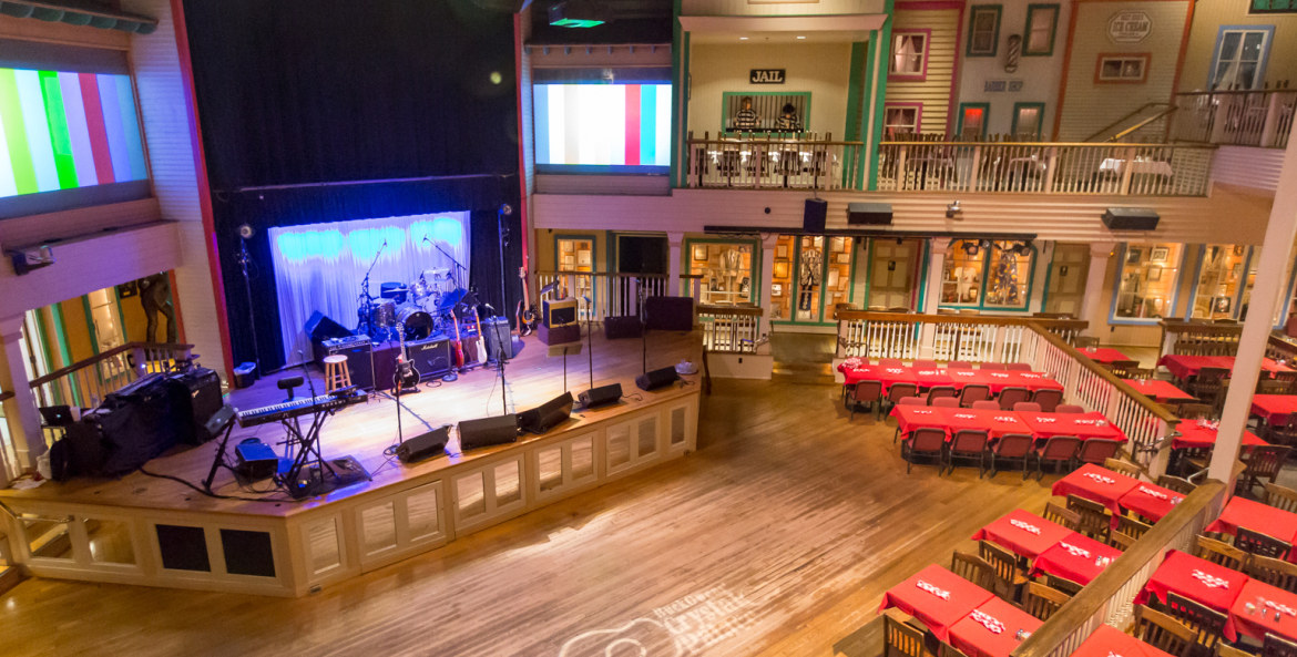 overhead view of the stage at Buck Owen’s Crystal Palace, image