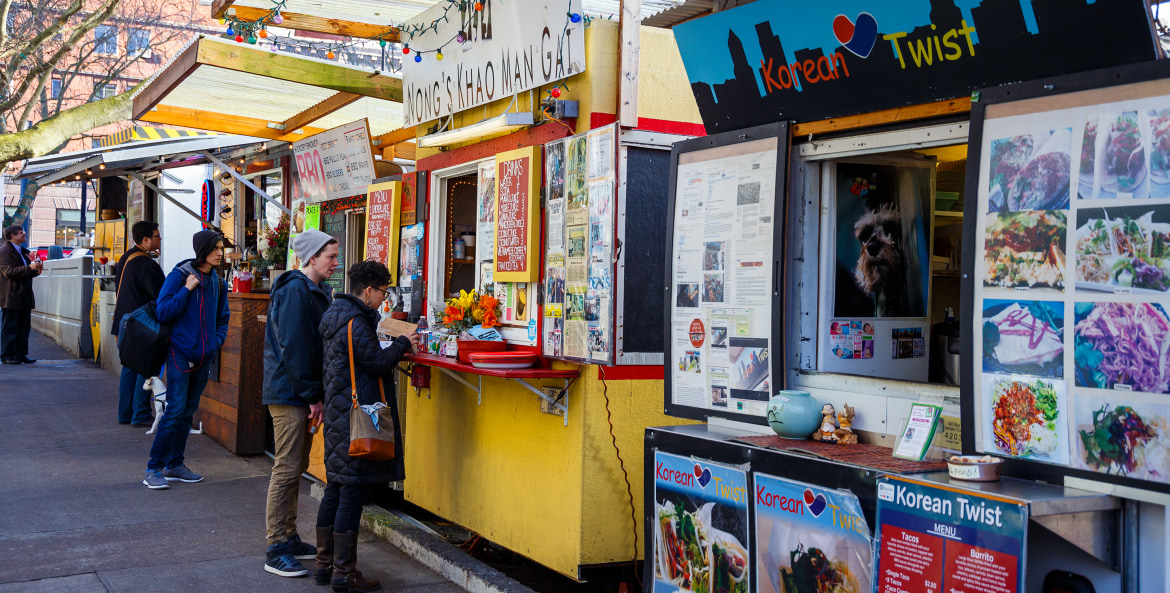 Street food carts in Portland, Oregon, image