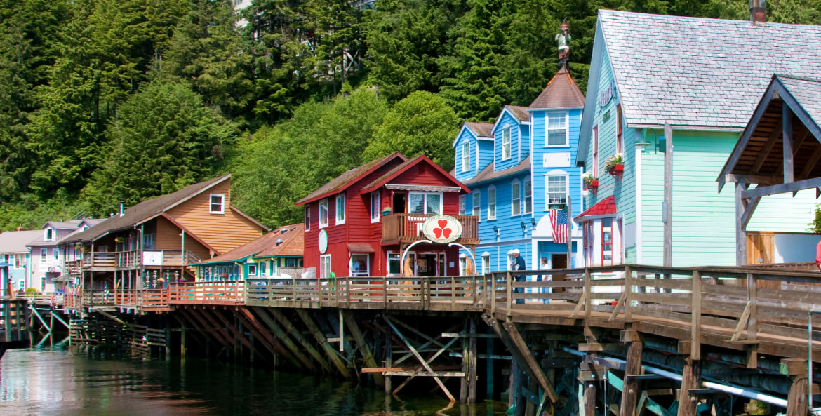 colorful buildings in Ketchikan, picture