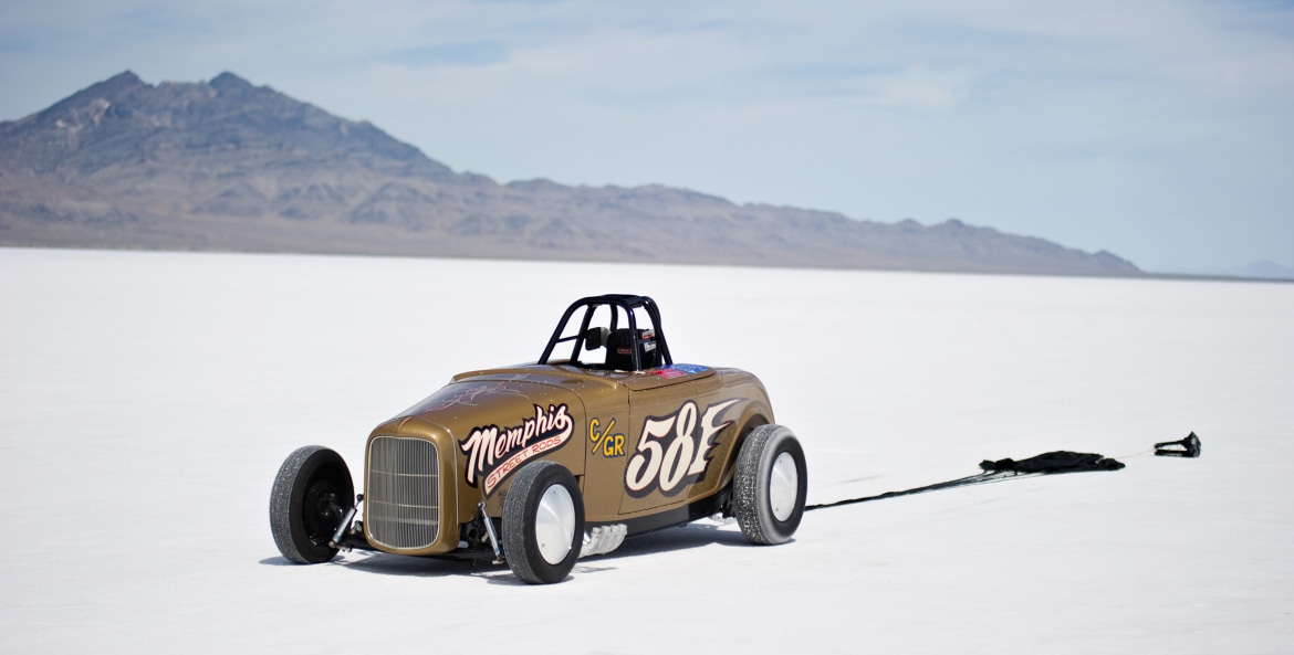 Bonneville Salt Flats race car, Utah, picture