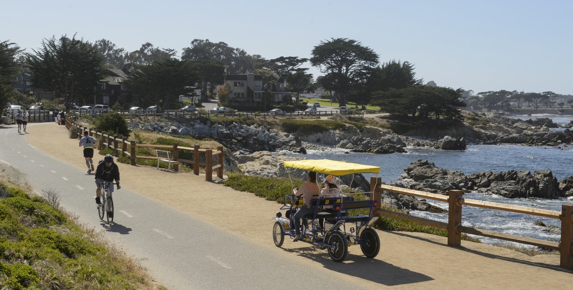 bikers on the multi-use Monterey Bay Coastal Recreation Trail, image