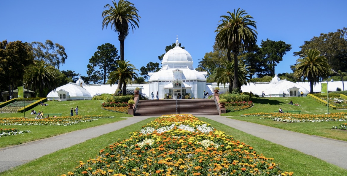 Conservatory of Flowers exterior in Golden Gate Park in San Francisco, picture
