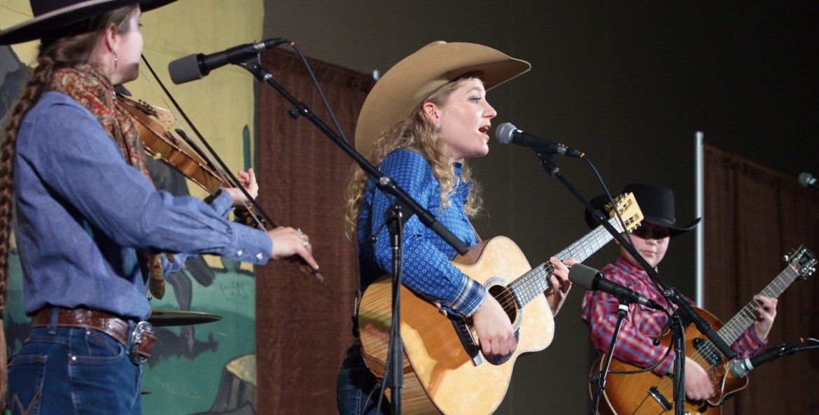 picture of a trio of performers at the Western Folklife Center in Elko, Nevada