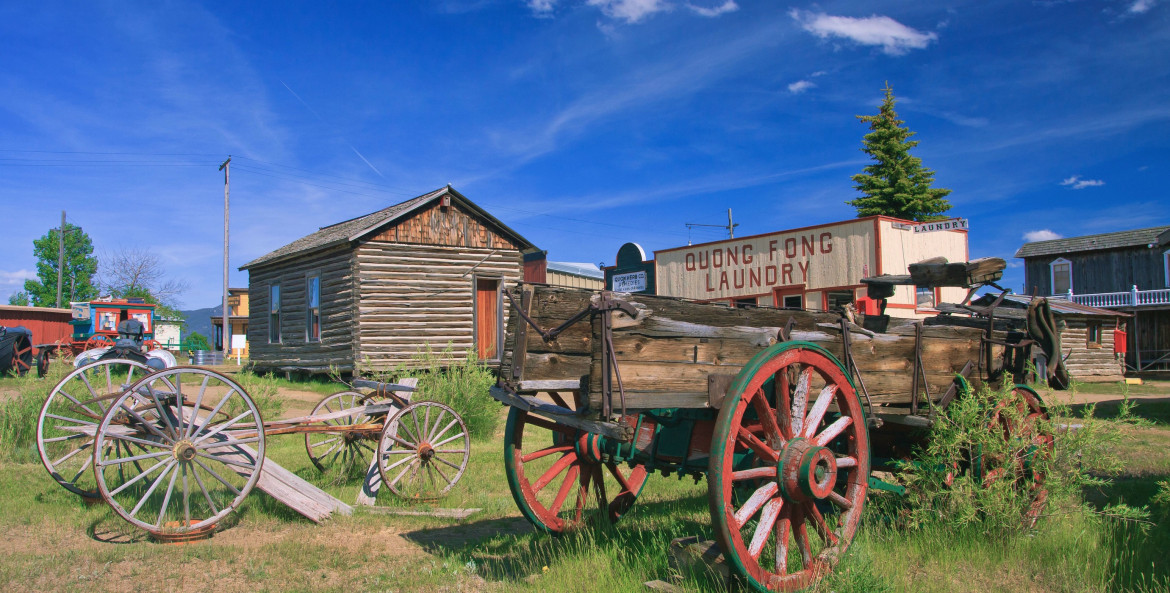 picture of the world museum of mining in butte, montana, on a sunny day