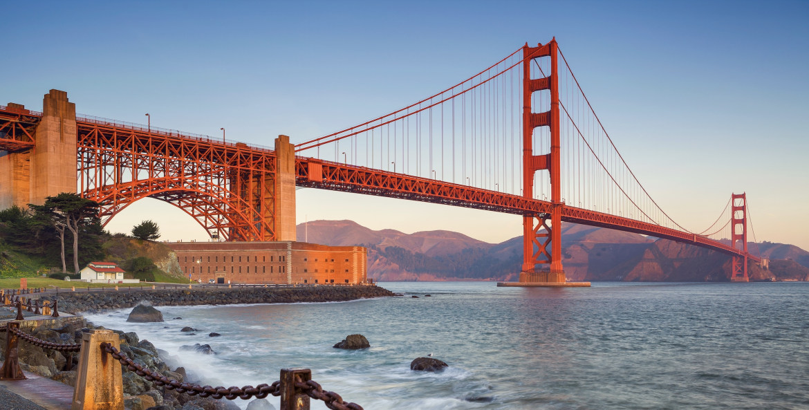 picture of the Golden Gate Bridge as seen from Fort Point in San Francisco