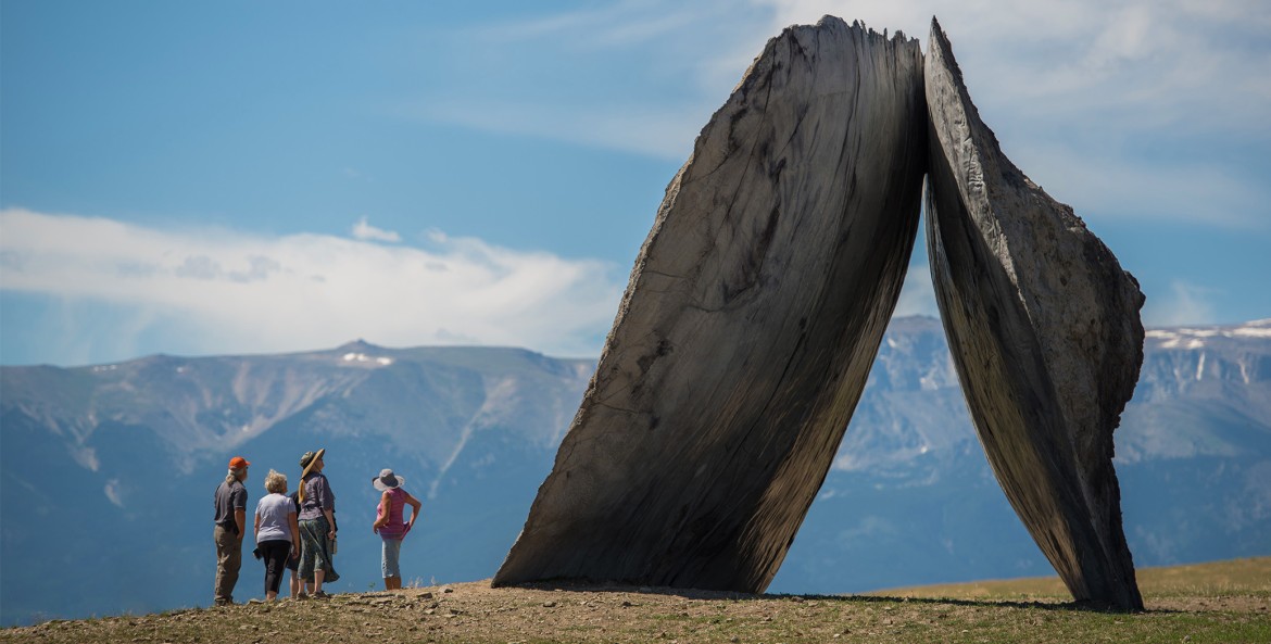 Inverted Portal, a sculptural earthwork by artists Antón García-Abril and Débora Mesaat of Ensamble Studio Tippett Rise Art Center in Fishtail, Montana, picture
