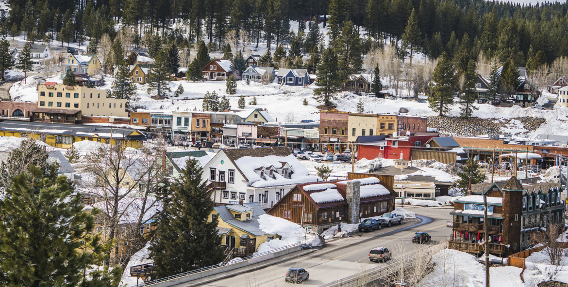 elevated view of downtown Truckee, California