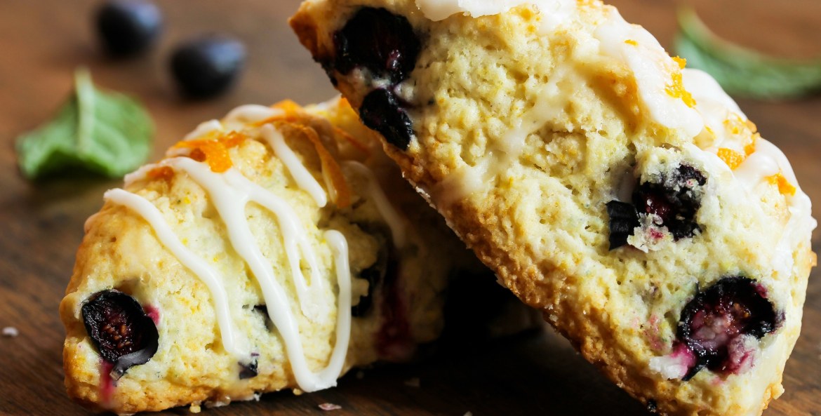 blueberry scones on a plate