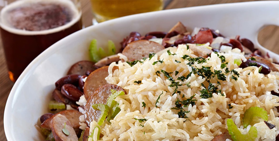 new orleans red beans and rice in a bowl