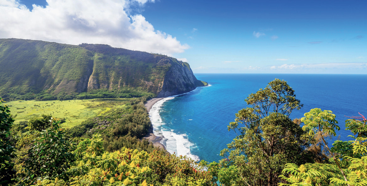Waipio valley on the north shore of the Big Island, Hawaii.