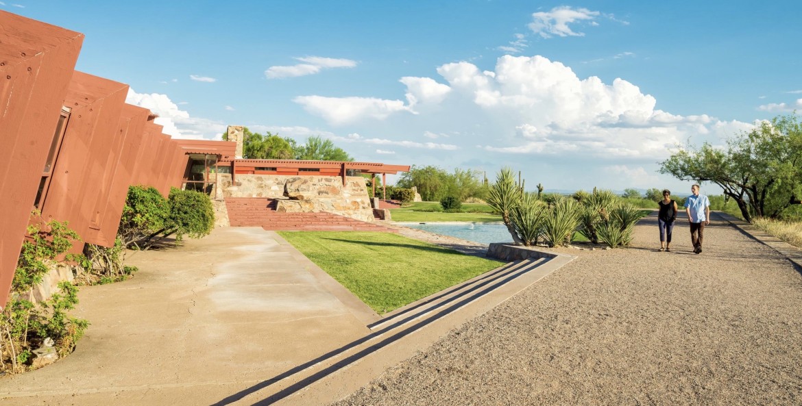 the exterior of Taliesin West and surrounding landscape in Scottsdale, Arizona, picture