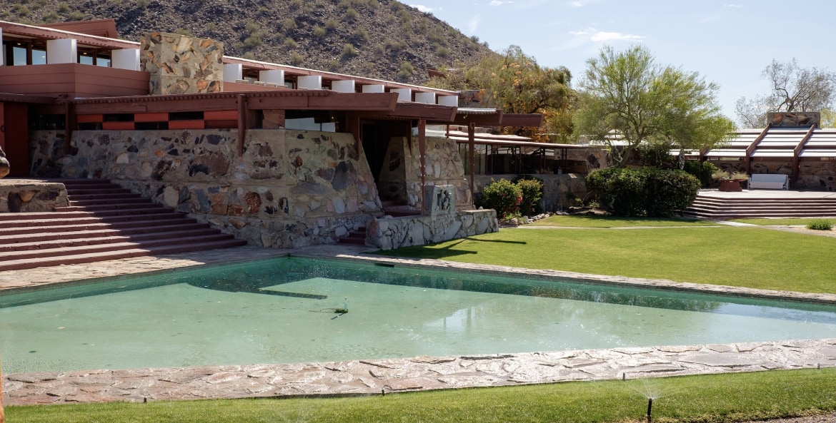 Taliesin West exterior by reflecting pool in Scottsdale, Arizona, picture