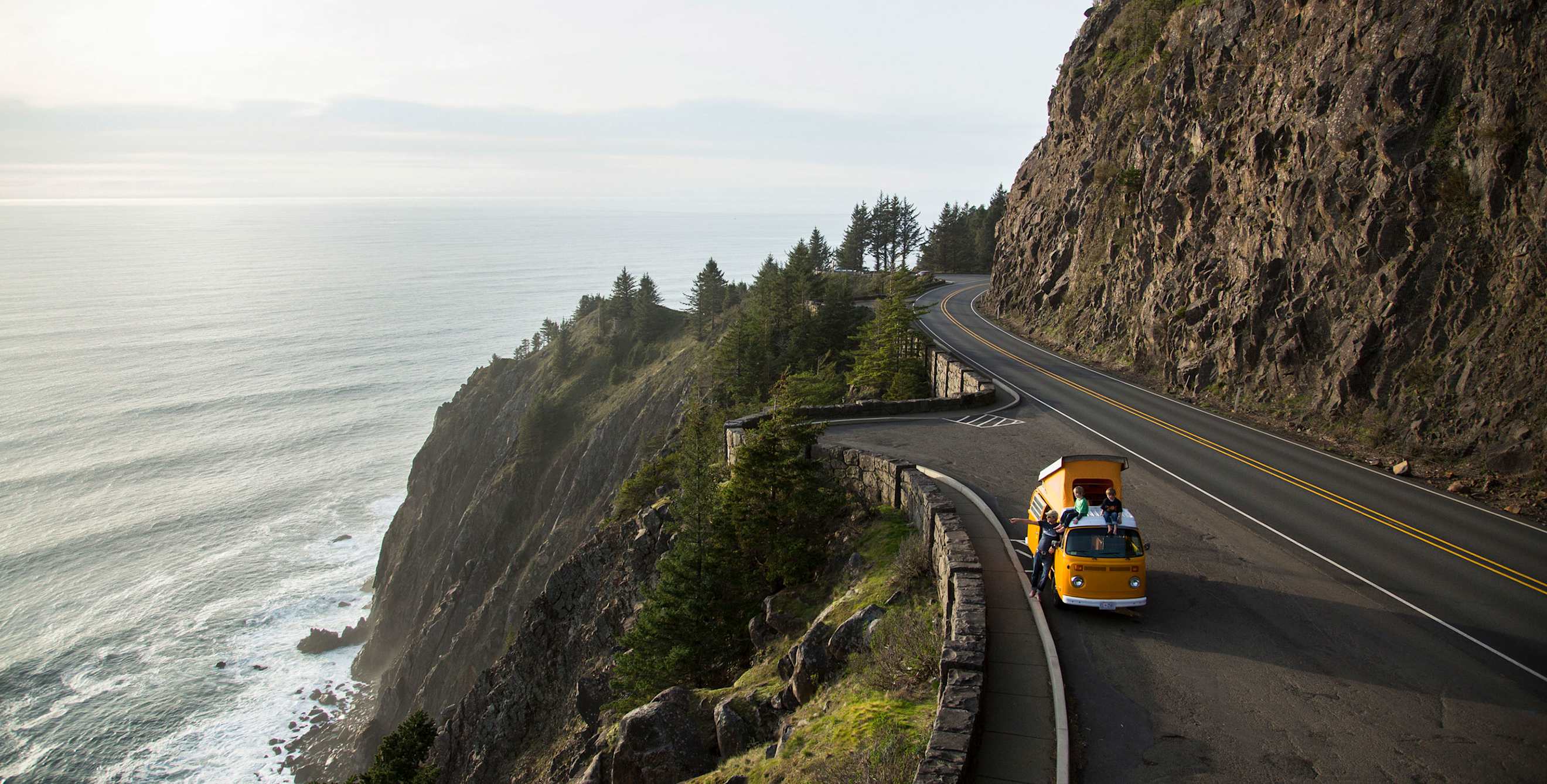 Highway 101 scenic pullout along the Oregon Coast, picture