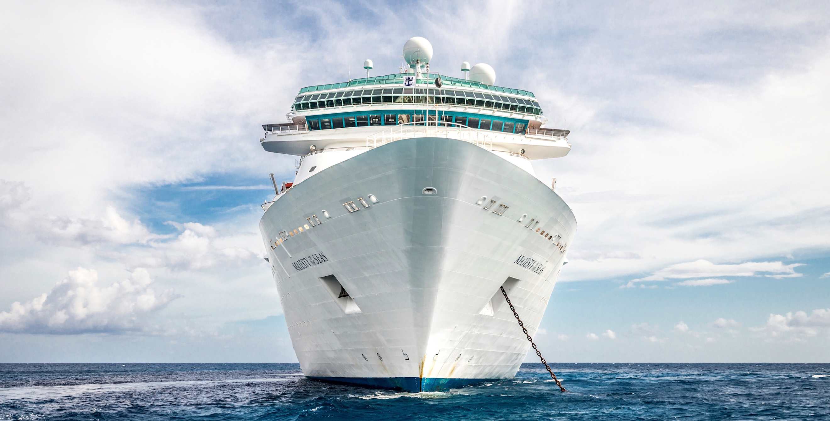 a cruise ship in the ocean