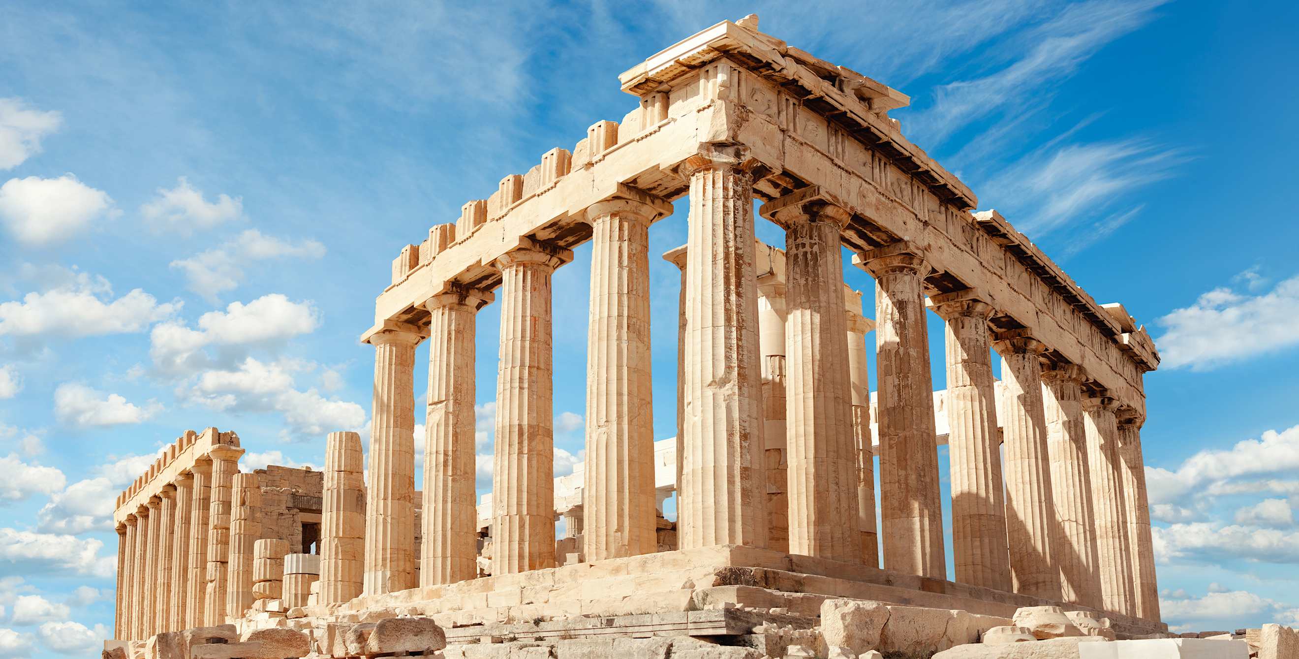 Parthenon ruins in Greece on a sunny day, picture