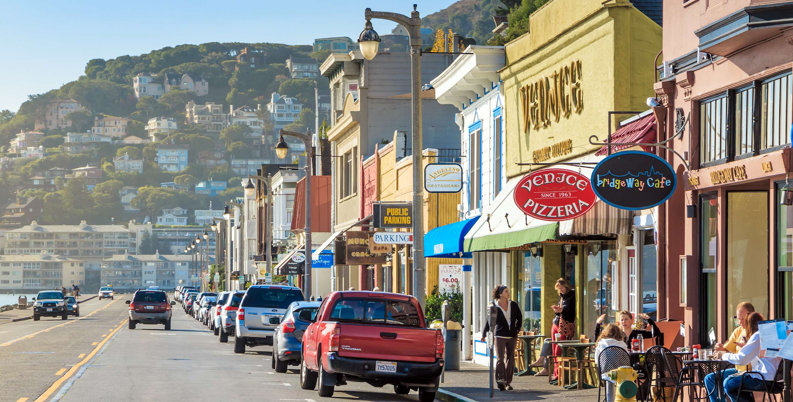 Downtown Sausalito on a sunny day