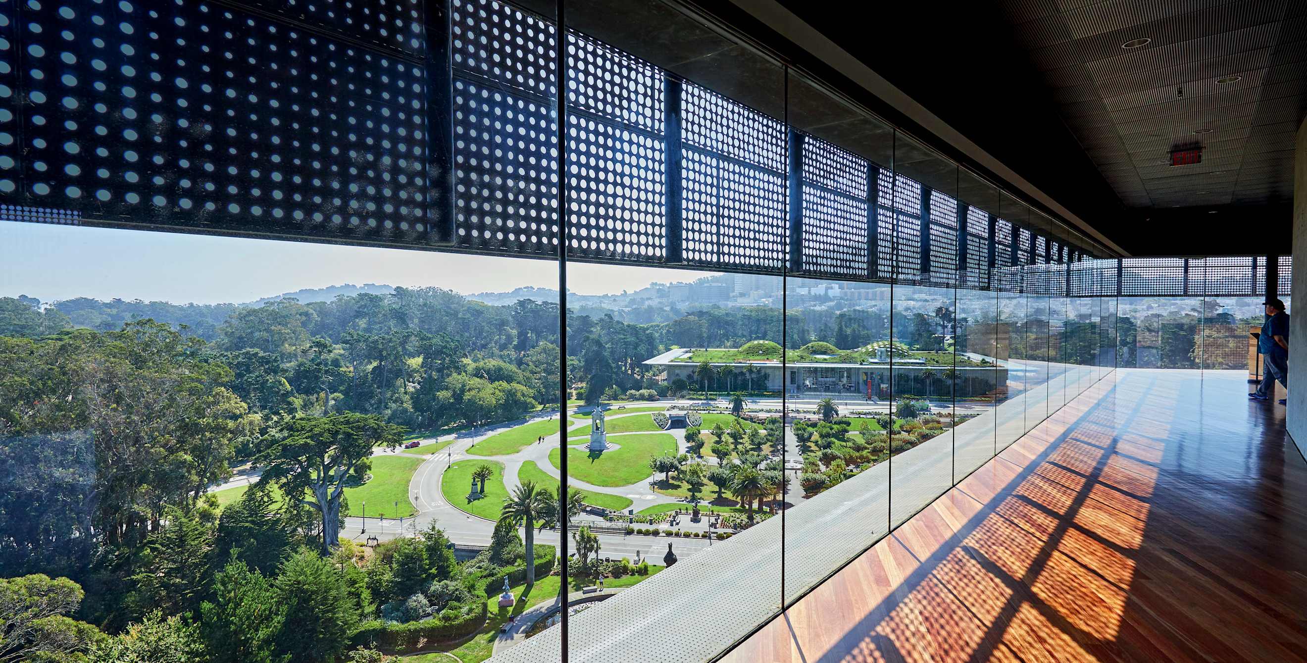 panoramic view from the Hamon Observation Tower at the de Young Museum in Golden Gate Park, San Francisco
