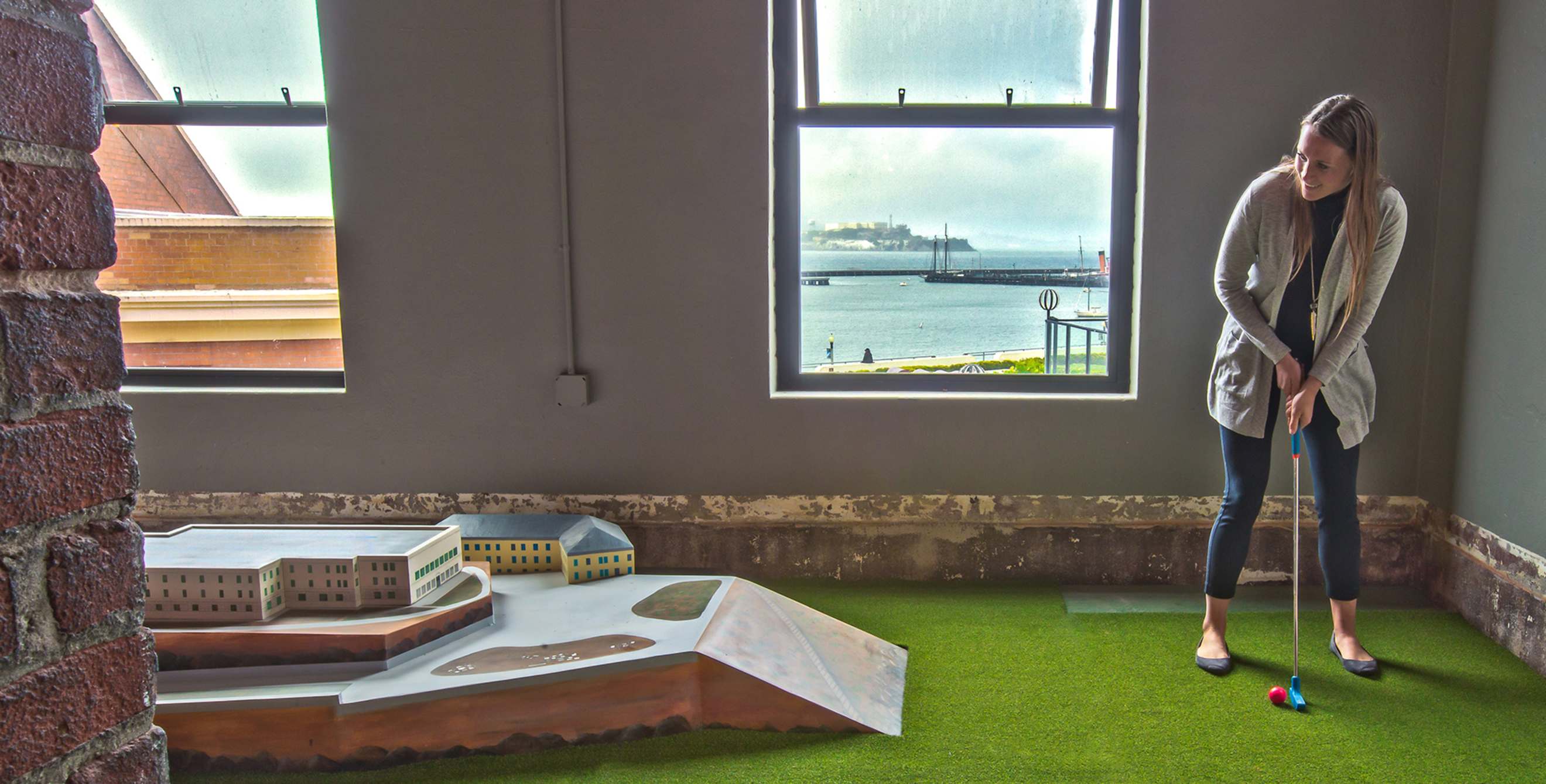 Subpar Miniature Golf Alcatraz Hole in San Francisco, California