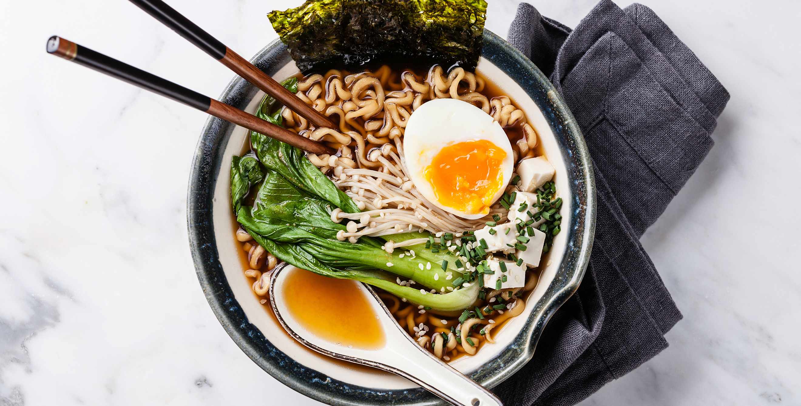 Bowl of vegetarian ramen.