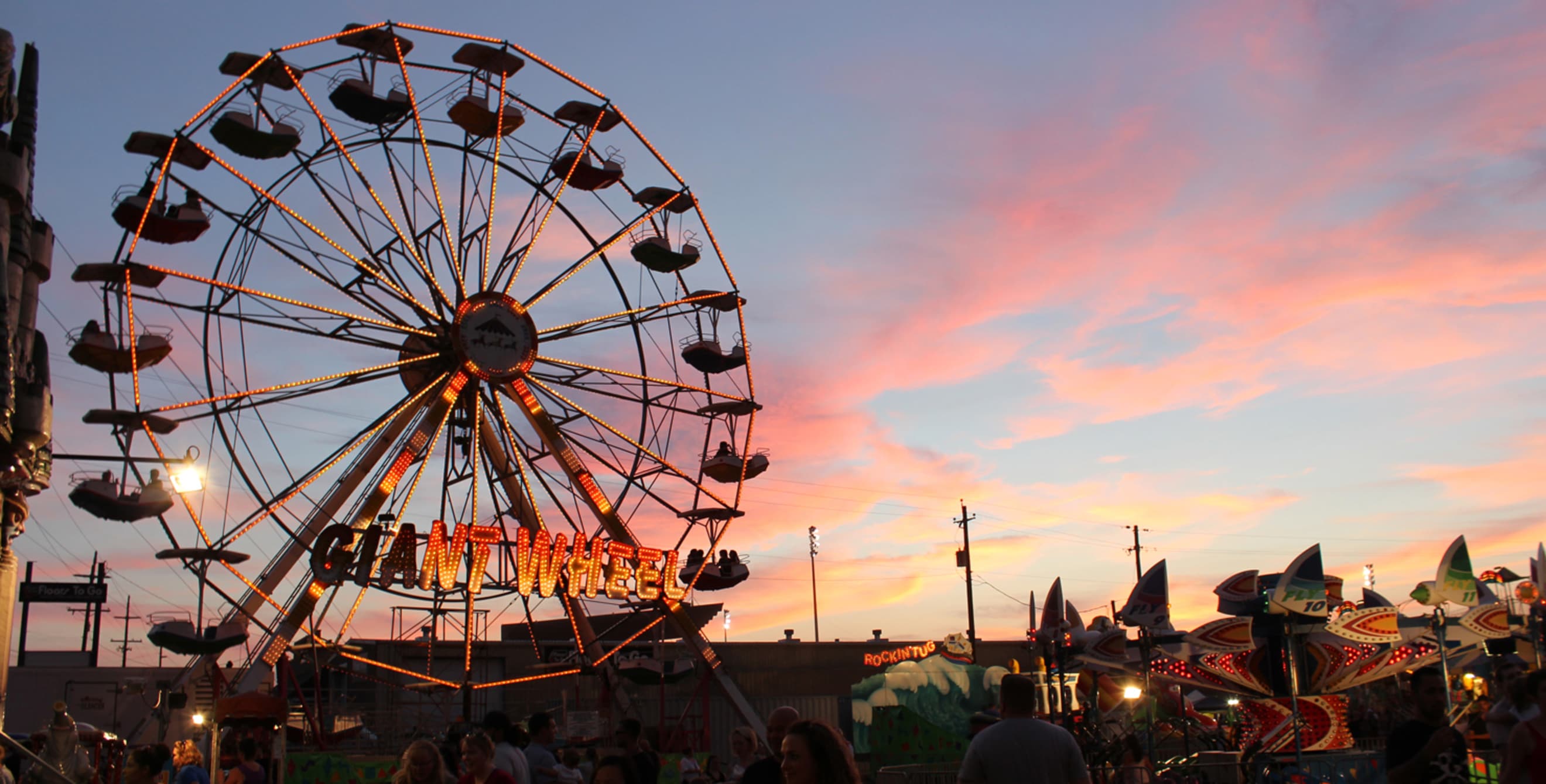 ferris wheel at sunset at the Josephine County Fair in Grants Pass, Oregon
