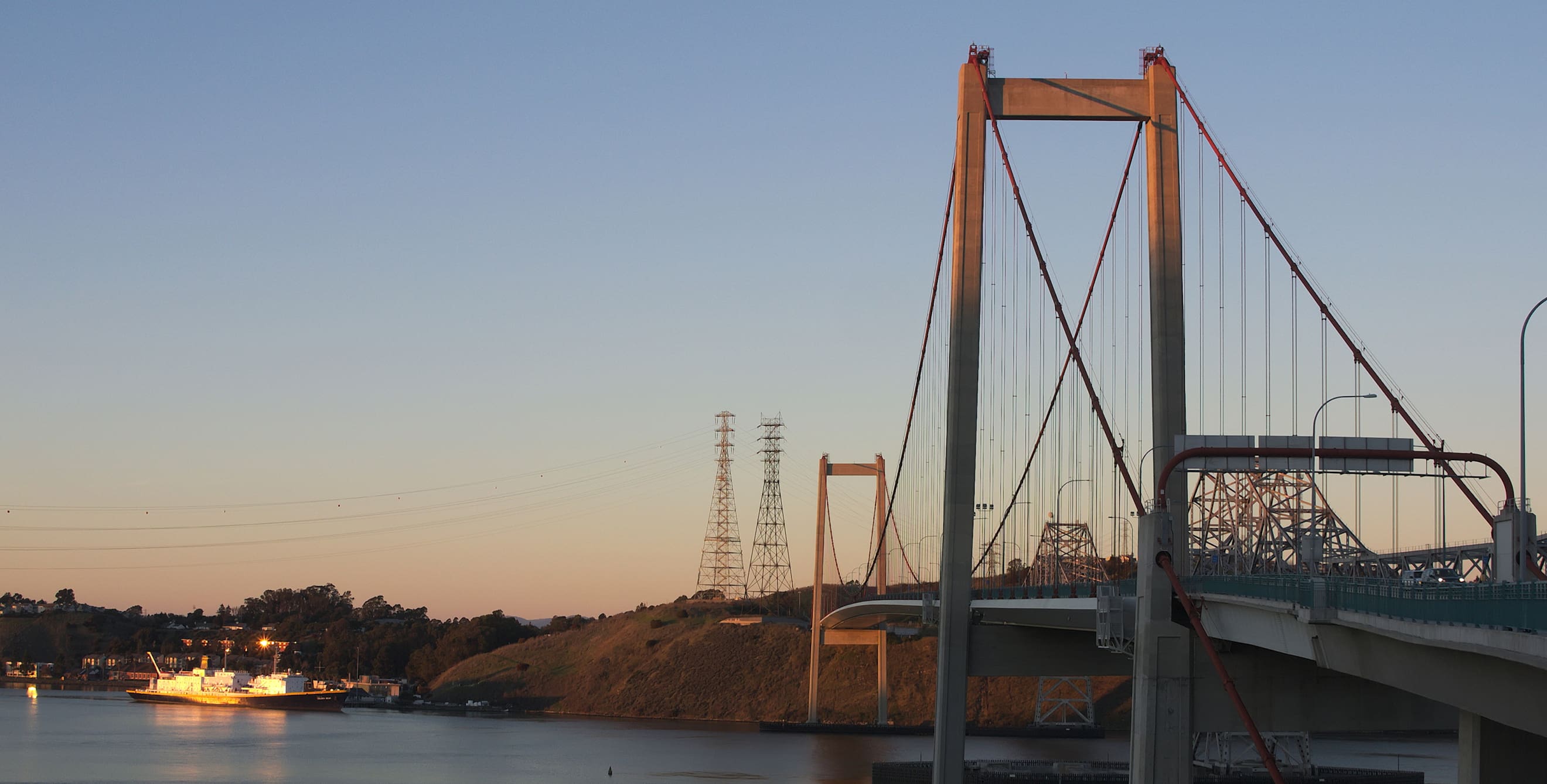 the Carquinez Bridge over the Carquinez Strait in Solano County, California