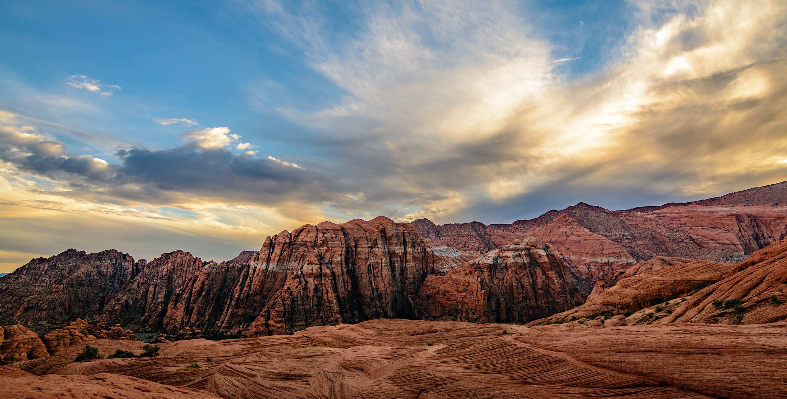 Clouds hang over Snow Canyon State Park in St. George, Utah