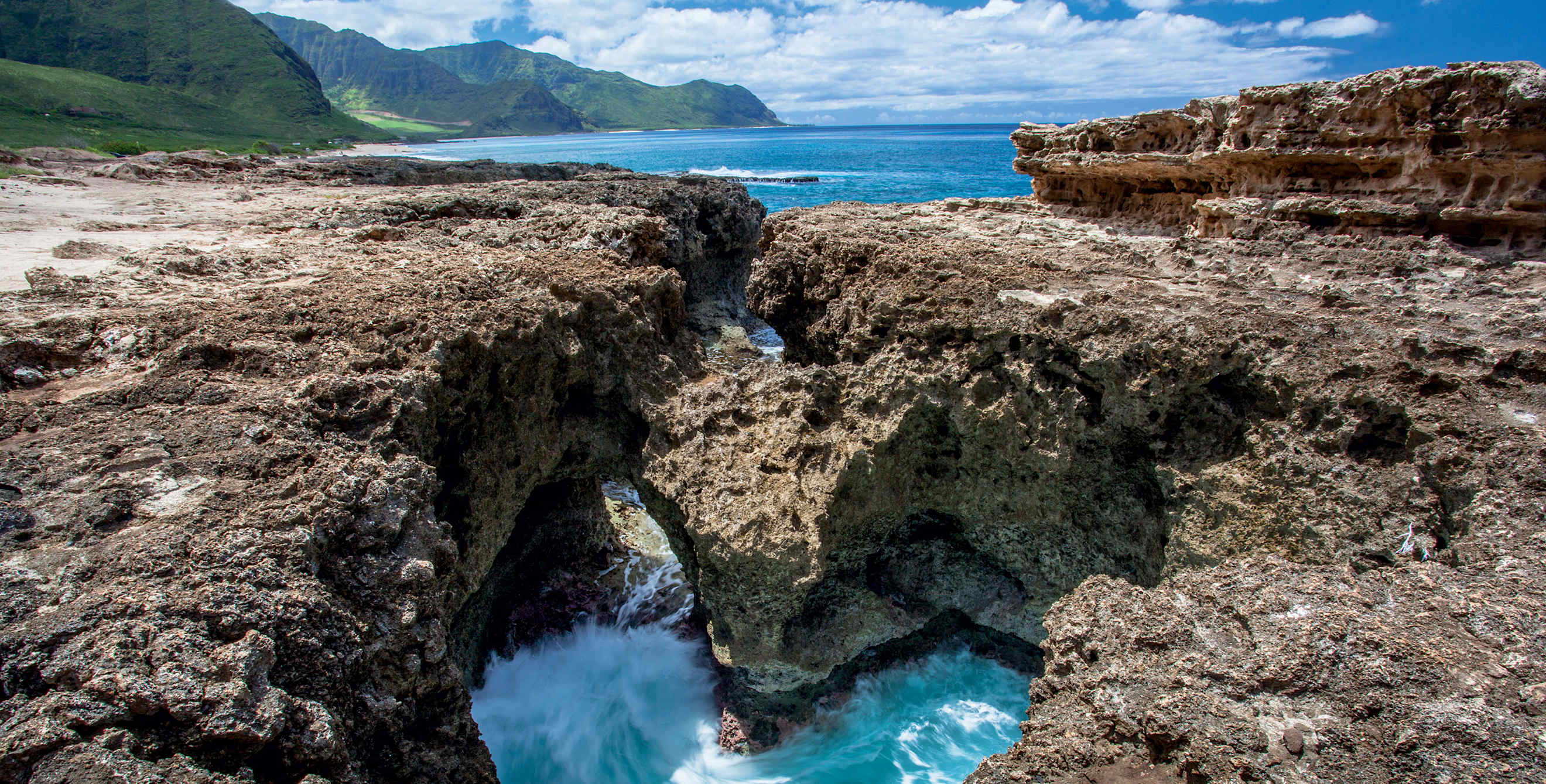 heart-shaped rock formation at Kaena Point on Oahu's western tip in Hawaii, picture