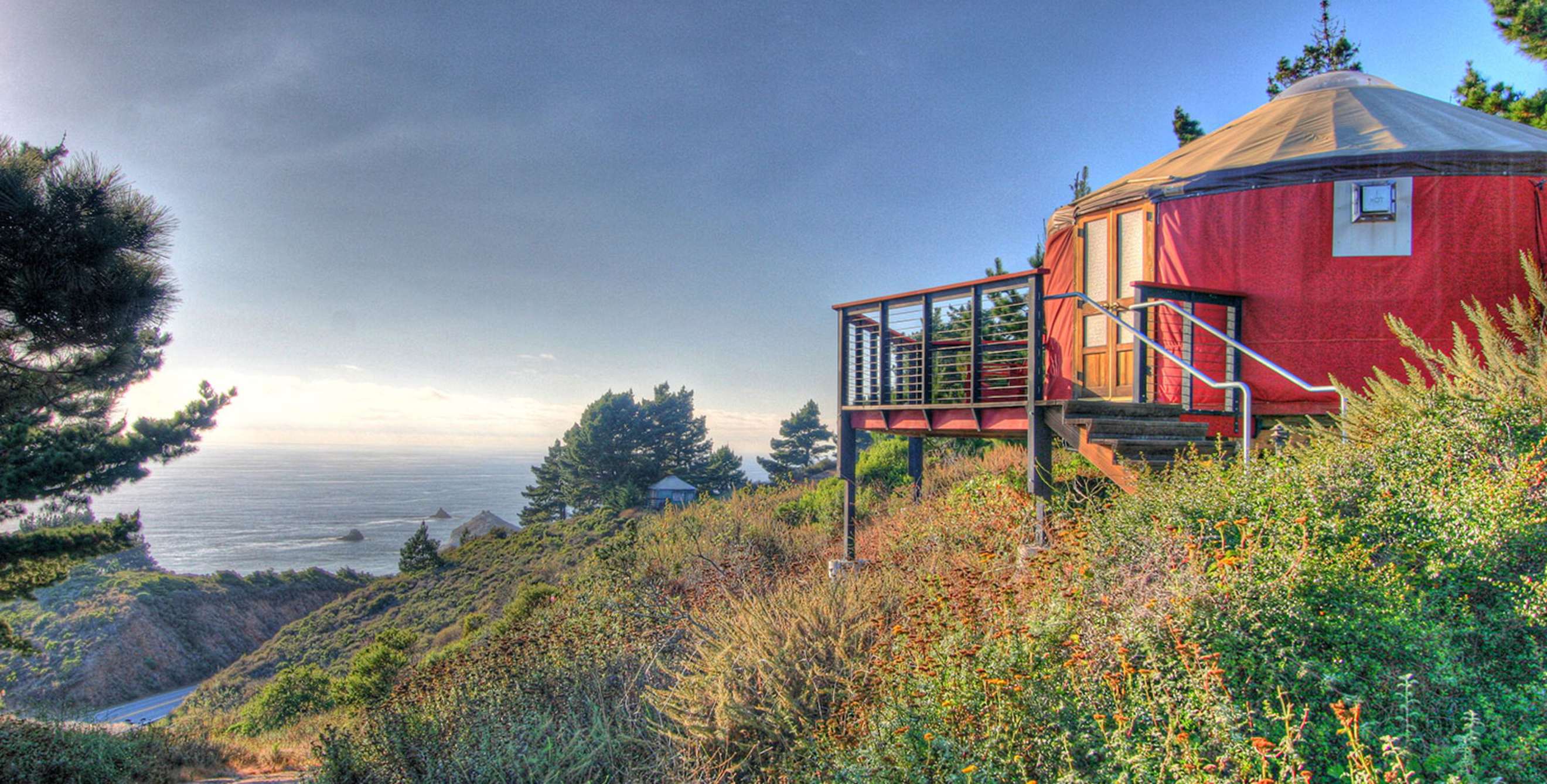 yurt overlooking the Pacific Ocean at Treebones Resort in Big Sur, California, picture