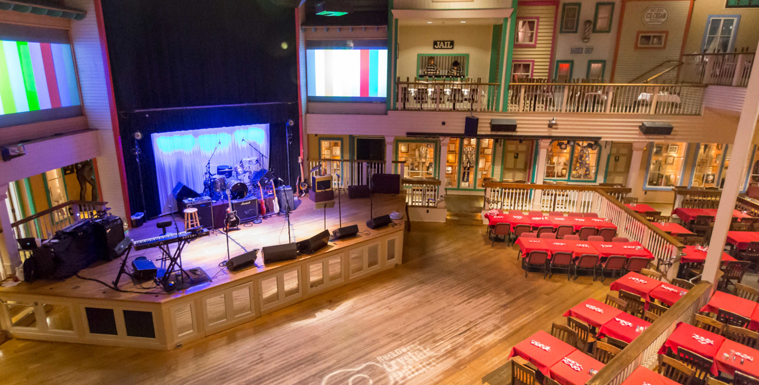 overhead view of the stage at Buck Owen’s Crystal Palace, image