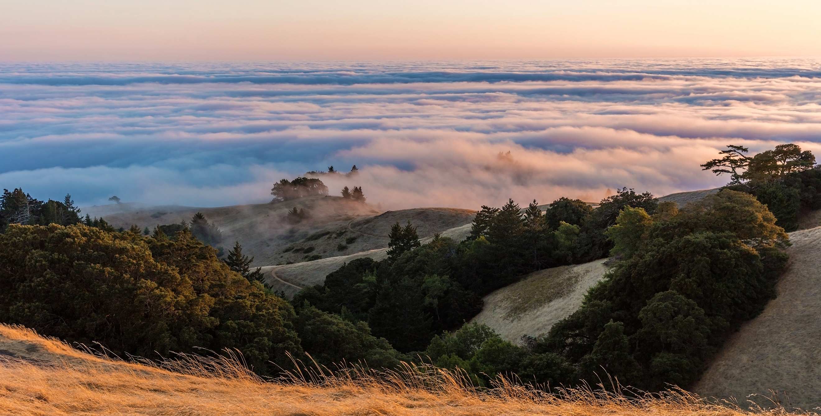 Sunset from the top of Mount Tamalpais in Marin County, California.