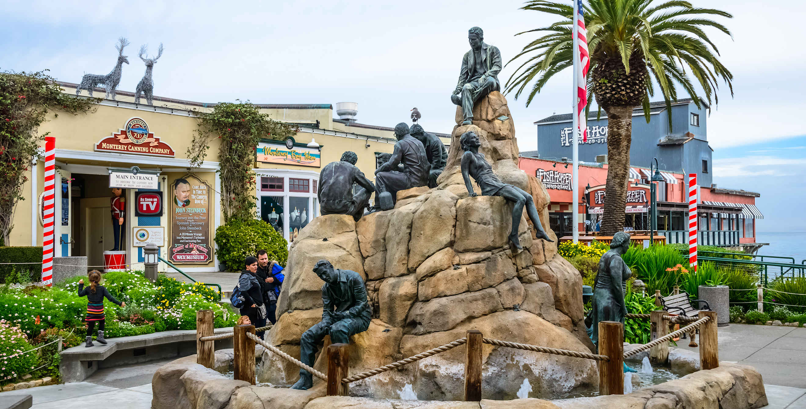 Steinbeck Monument in Cannery Row, Monterey, California, picture