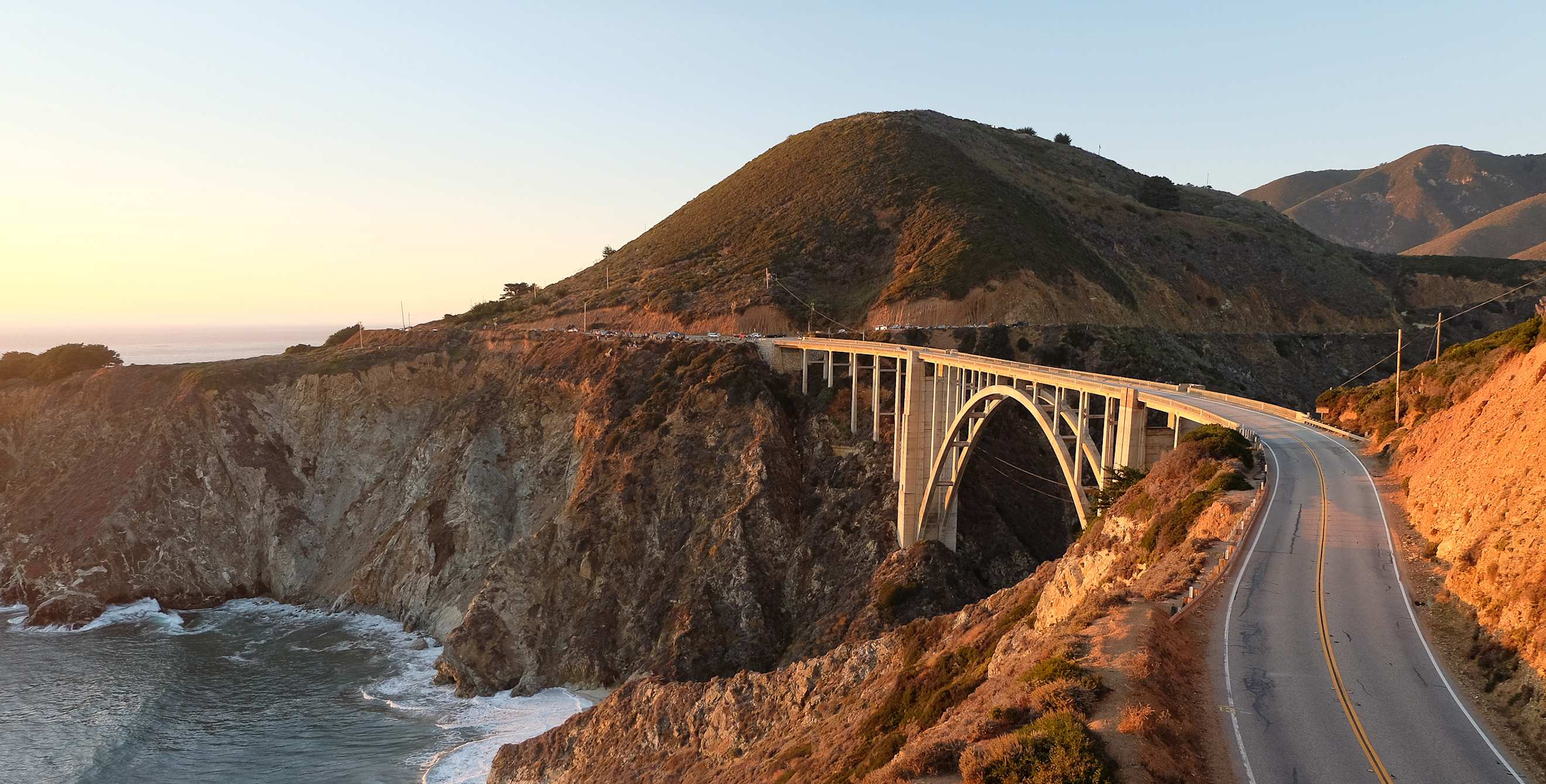 Bixby Creek Bridge in Big Sur, California at sunset, picture