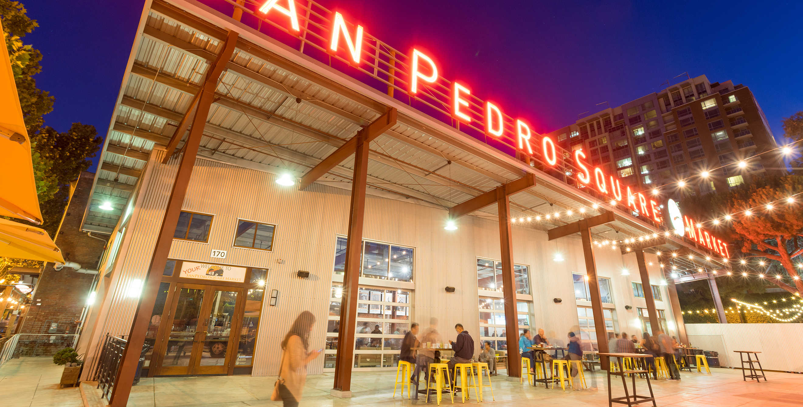 exterior of San Pedro Square Market in San Jose, California, picture