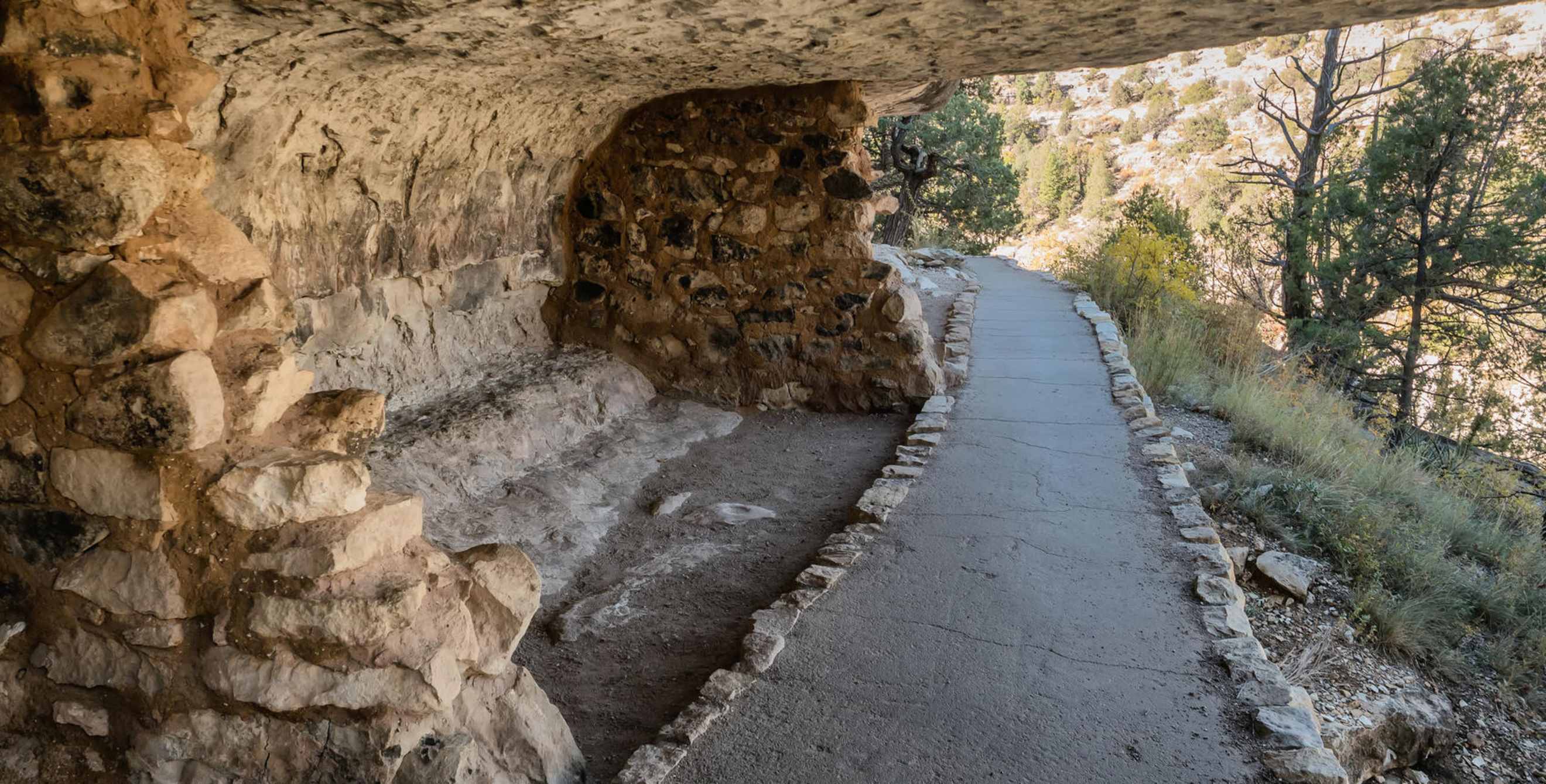footpath inside Sinaqua cliff dwelling at Walnut Canyon in Arizona, picture