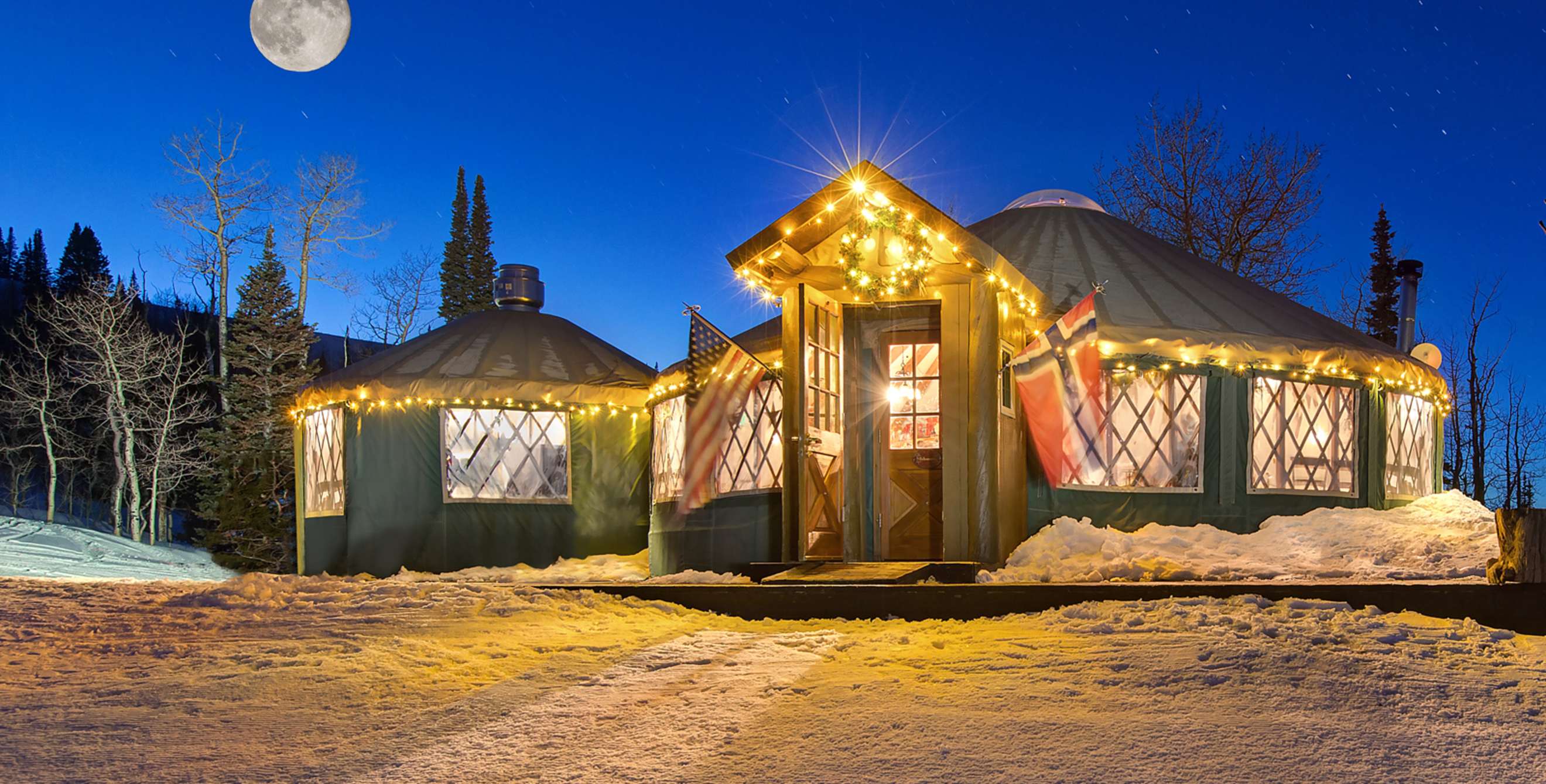 Park City's Viking Yurt at night, picture