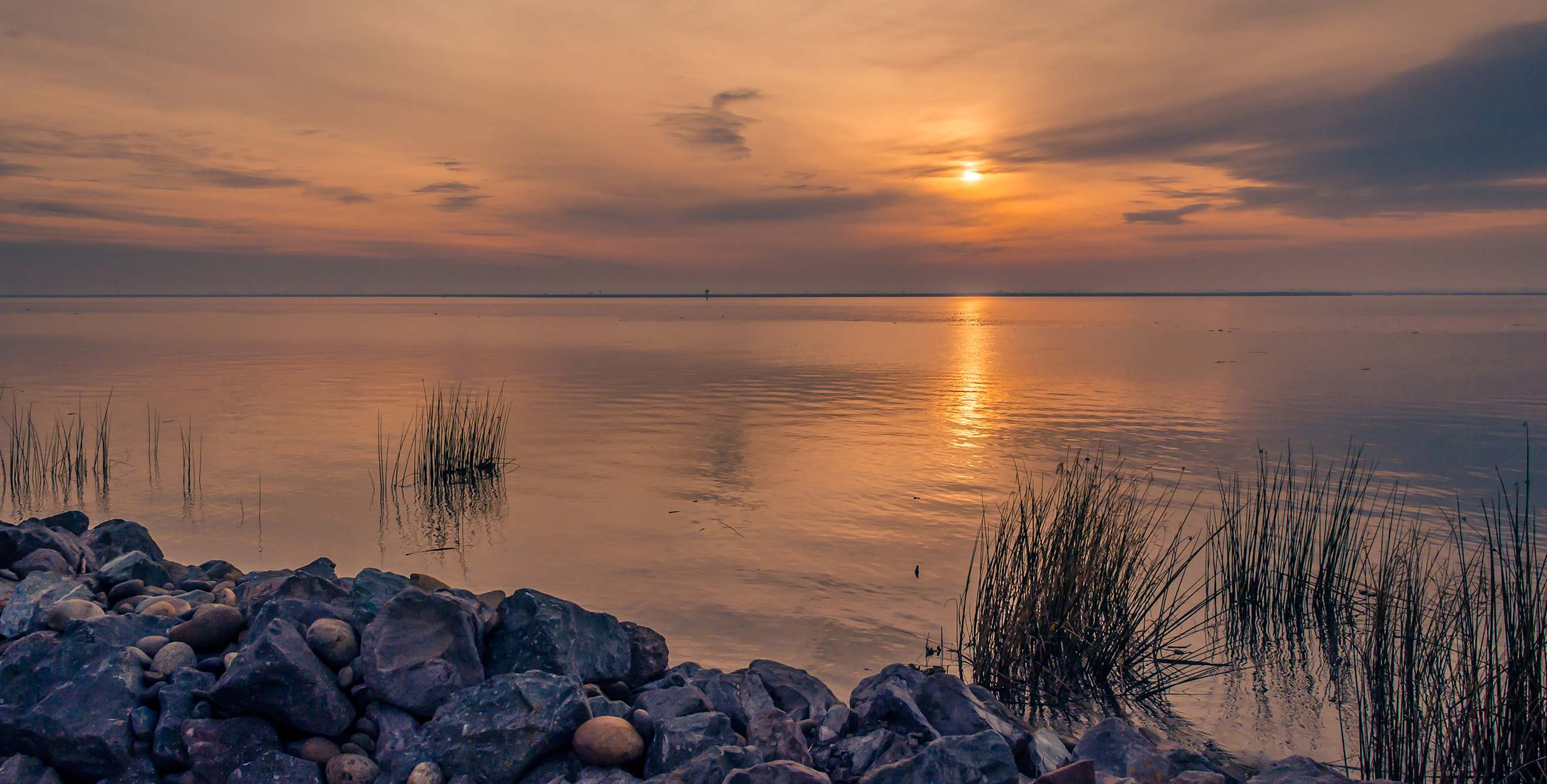 Sunset on the Sacramento River Delta, image