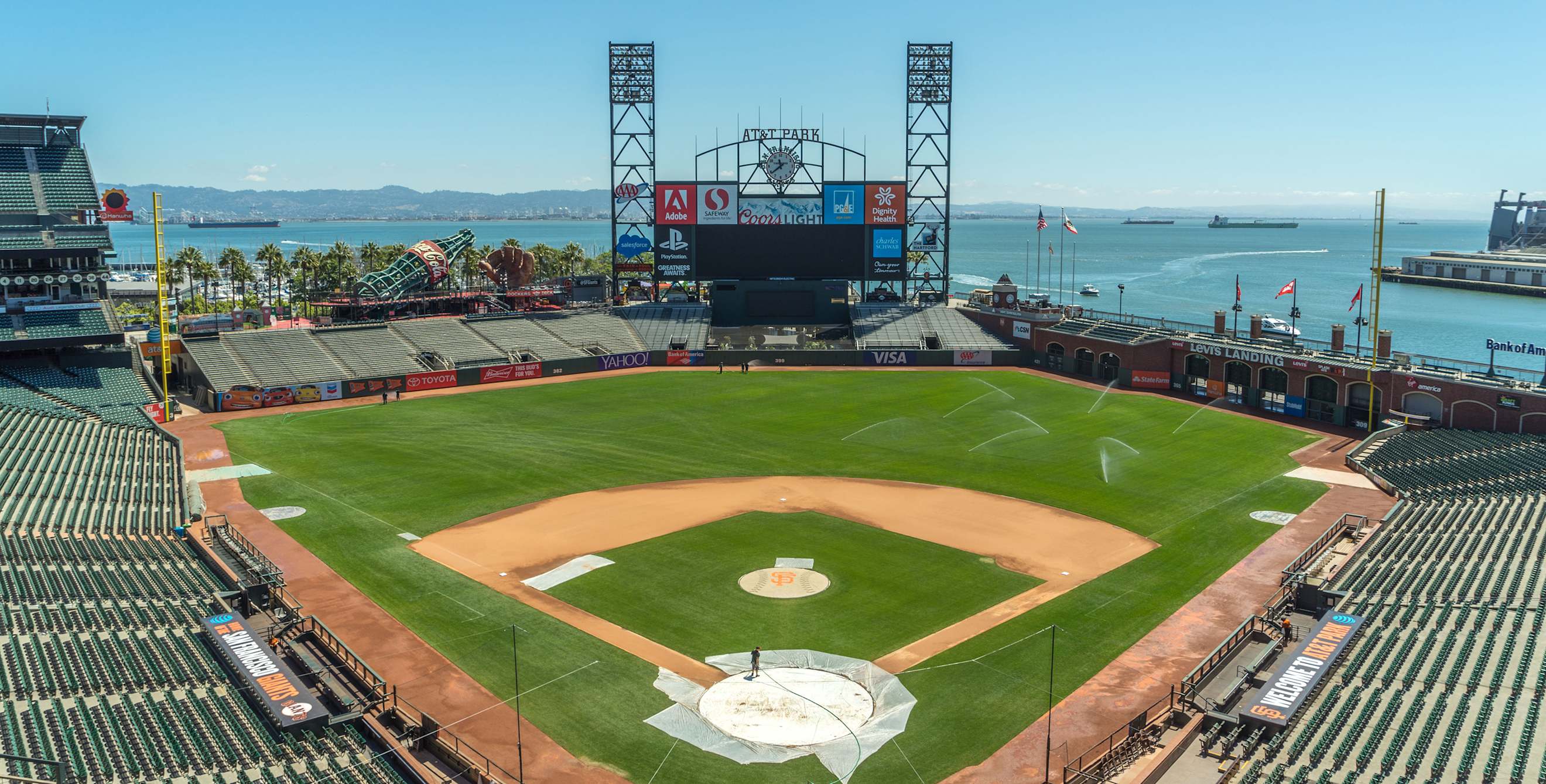 Empty Oracle Park stadium in San Francisco