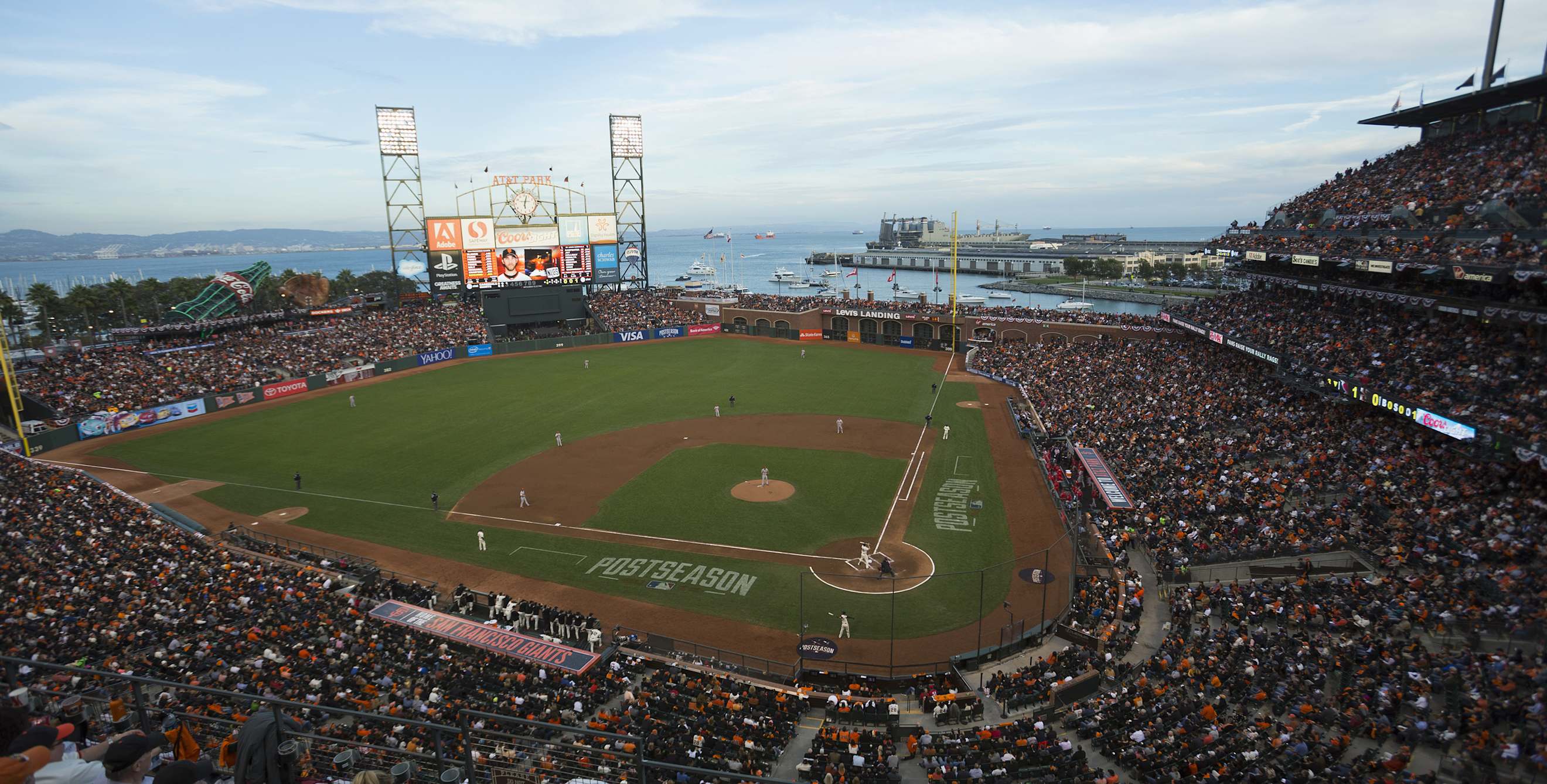 an aerial view of Oracle Park in San Francisco, picture