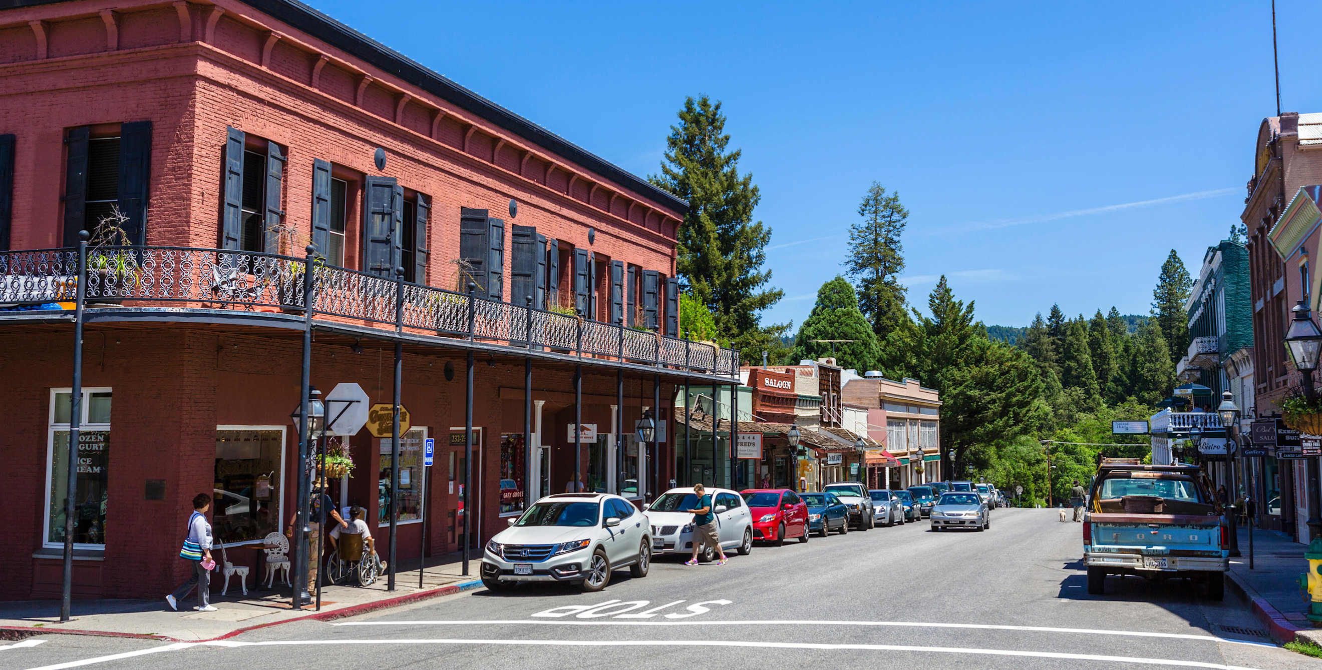 Broad Street in Nevada City, California.