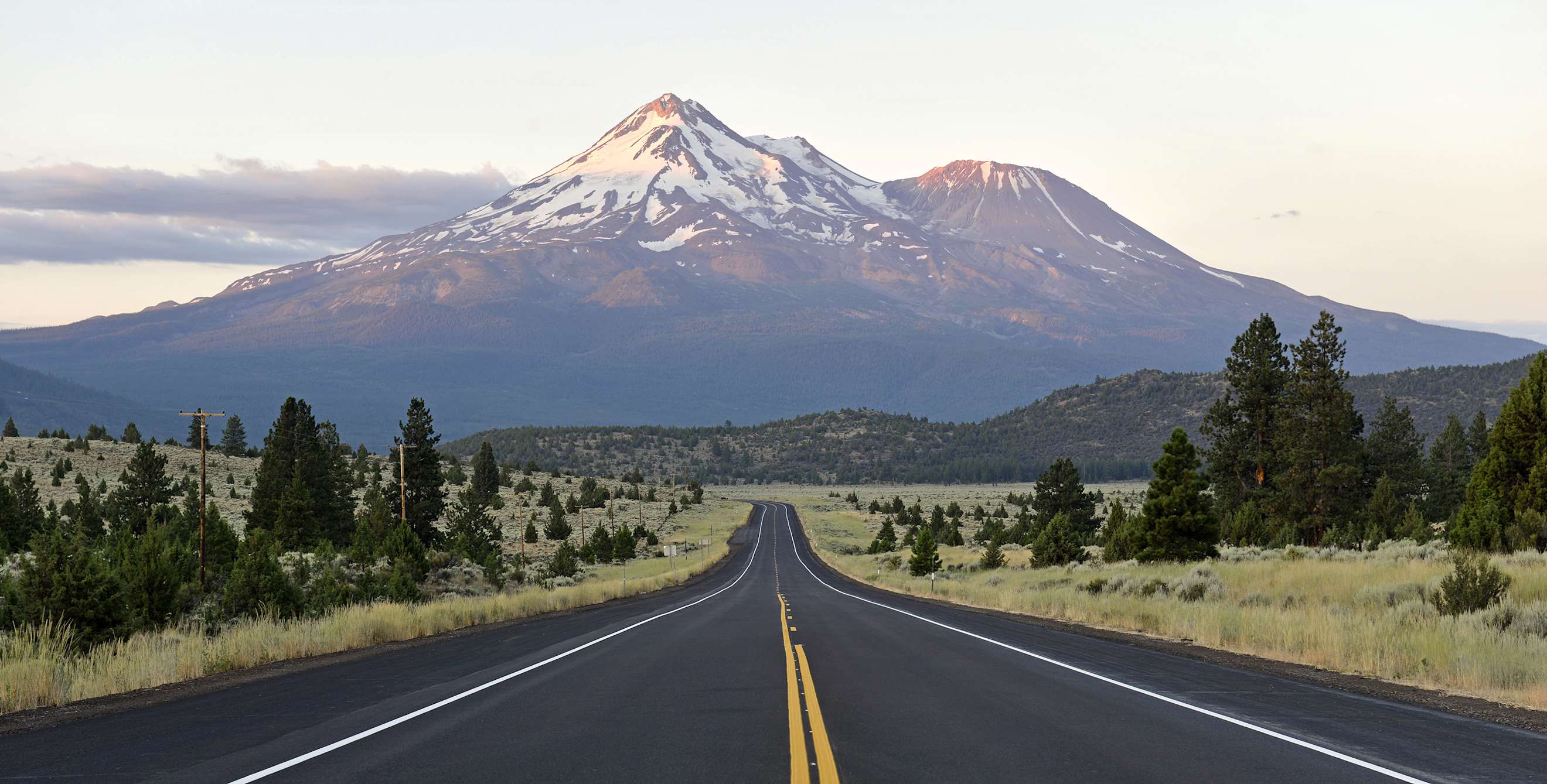 Mt. Shasta snowcapped view from Hwy 97 near Mt. Shasta City, California, picture