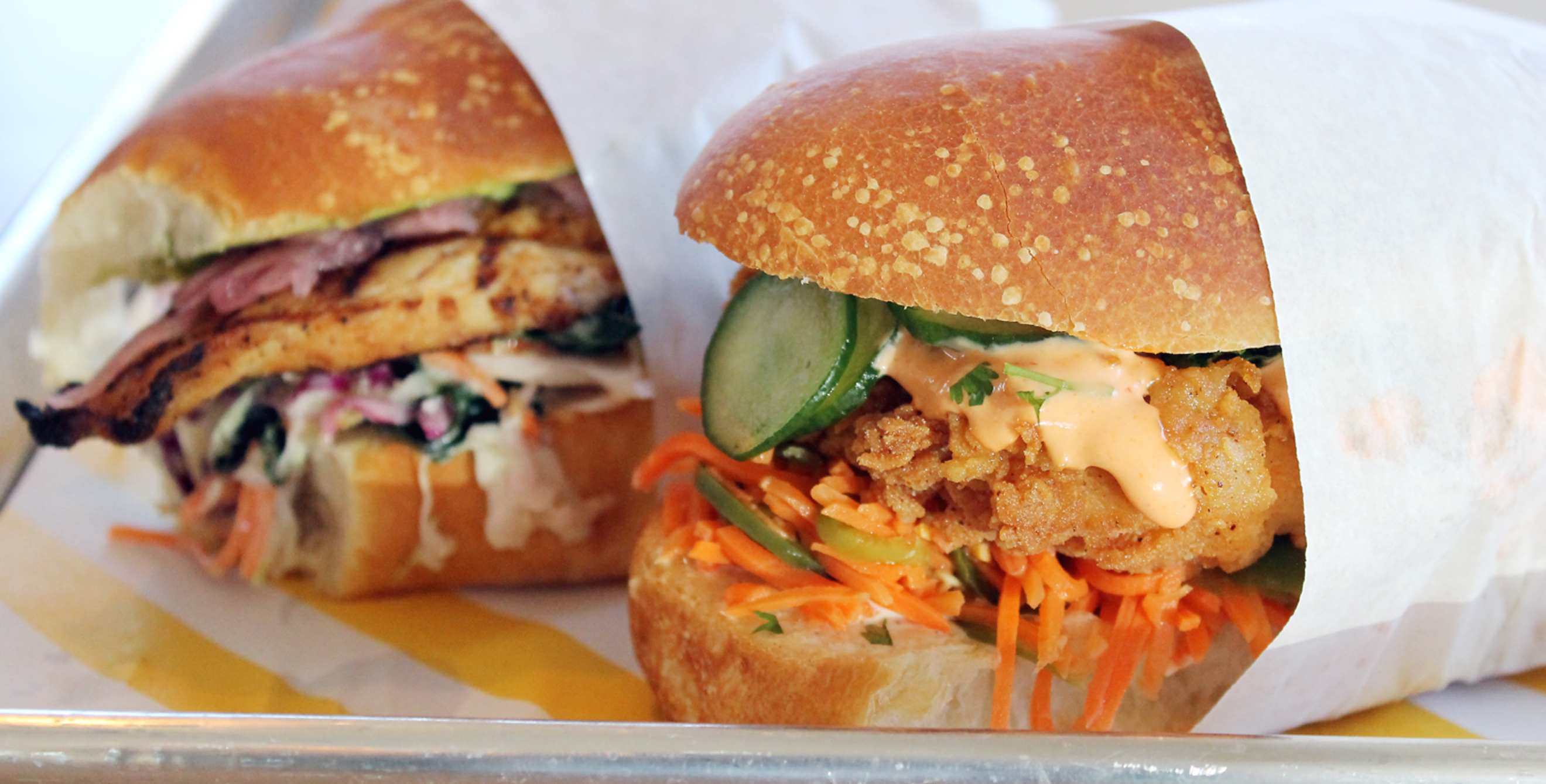 the Banh Mi and Outsider sandwiches at Starbird Chicken in Sunnyvale, picture