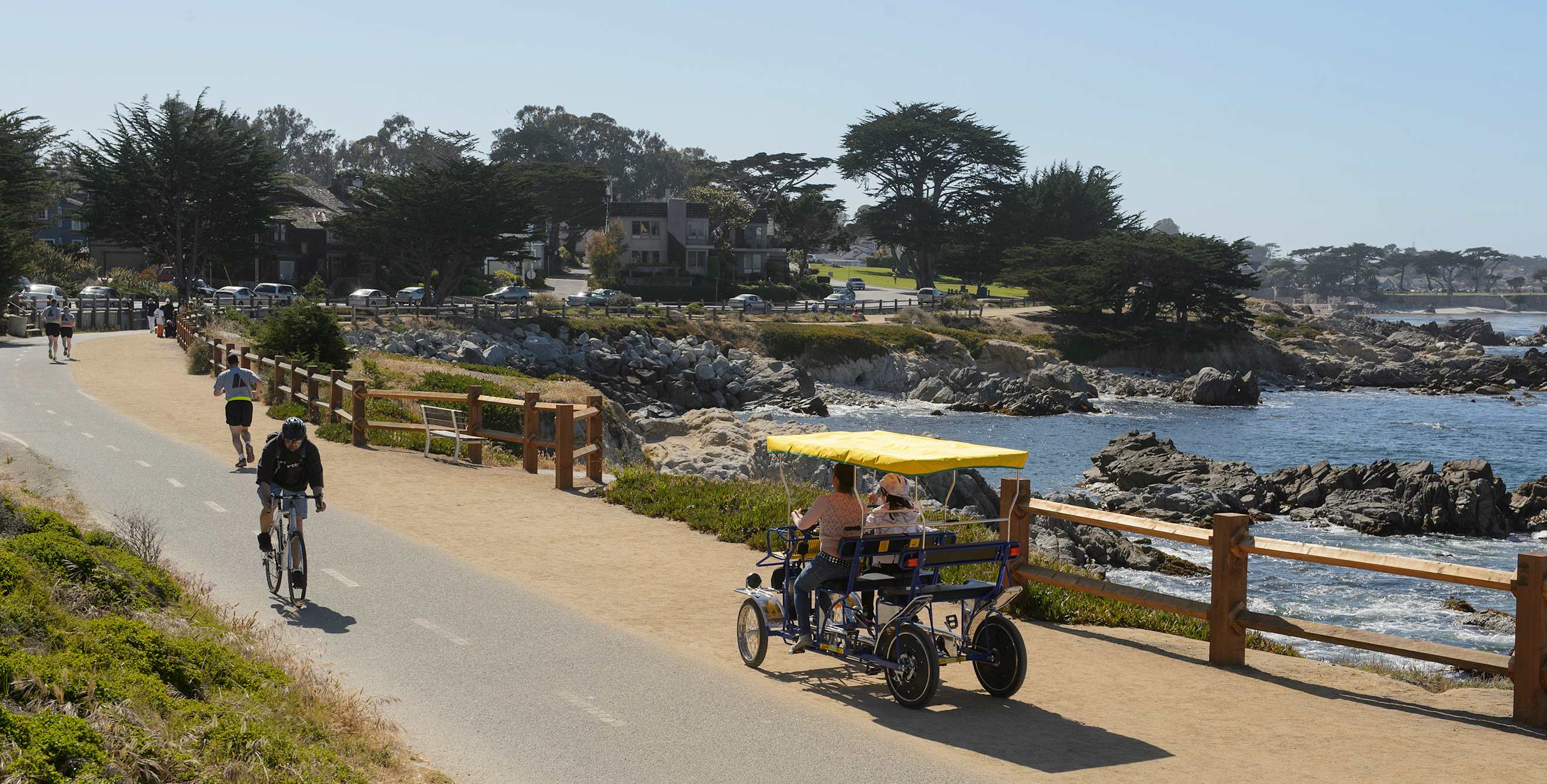 bikers on the multi-use Monterey Bay Coastal Recreation Trail