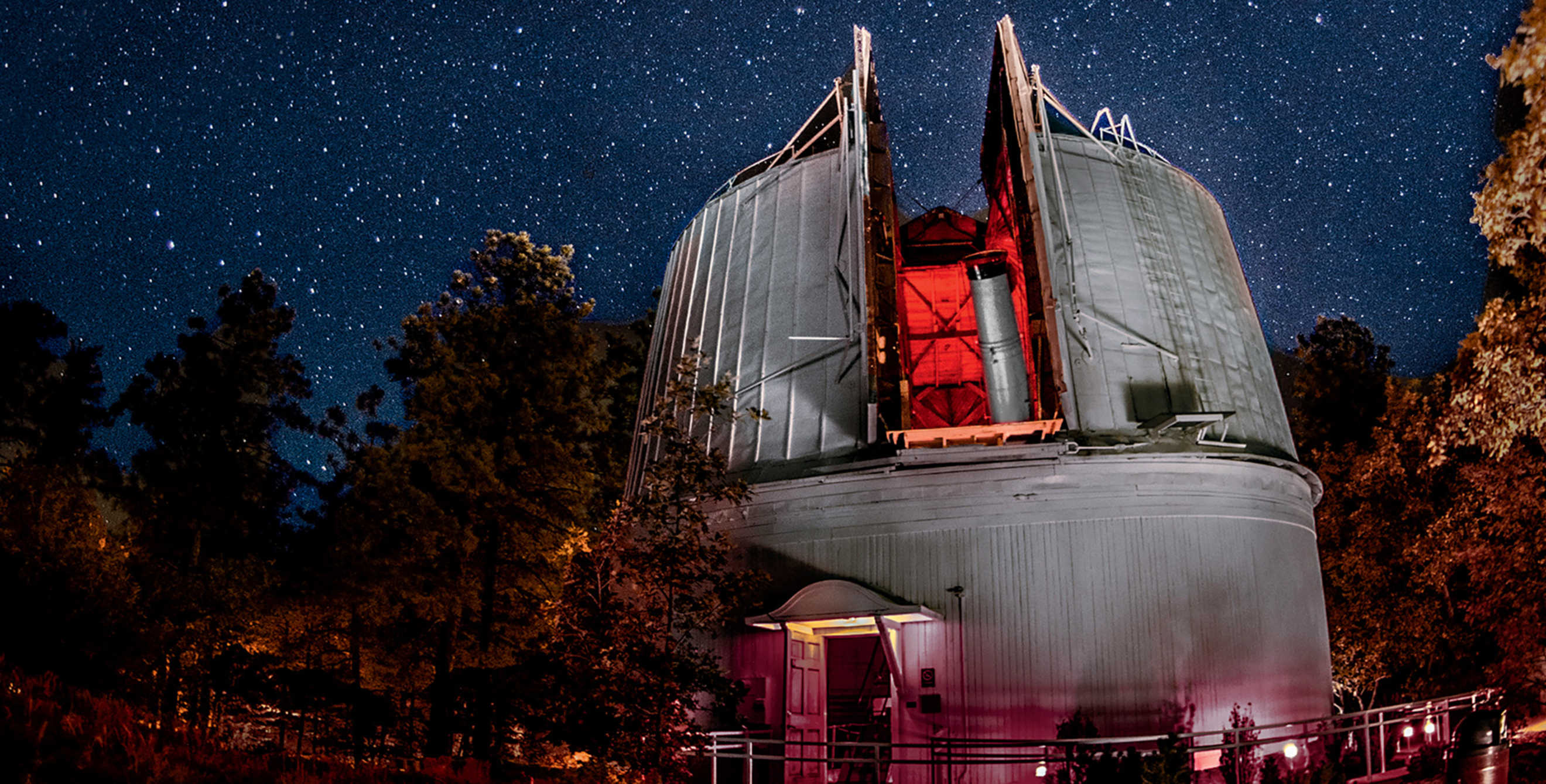 Lowell Observatory exterior on a starry night in Flagstaff, Arizona, picture